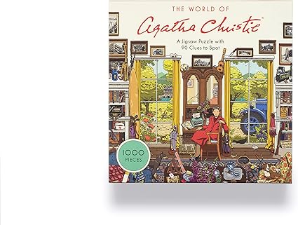 The World of Agatha Christie: 1000-piece Jigsaw Puzzle with 90 Clues to Spot, Puzzle for fans of Agatha Christie