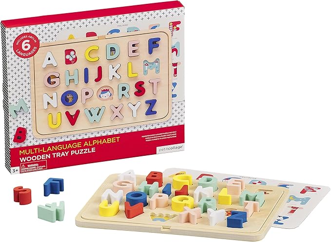 Multi-Language Alphabet Wooden Jigsaw Tray Puzzle