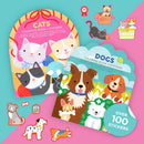Petit Collage Dogs Coloring Book with Stickers