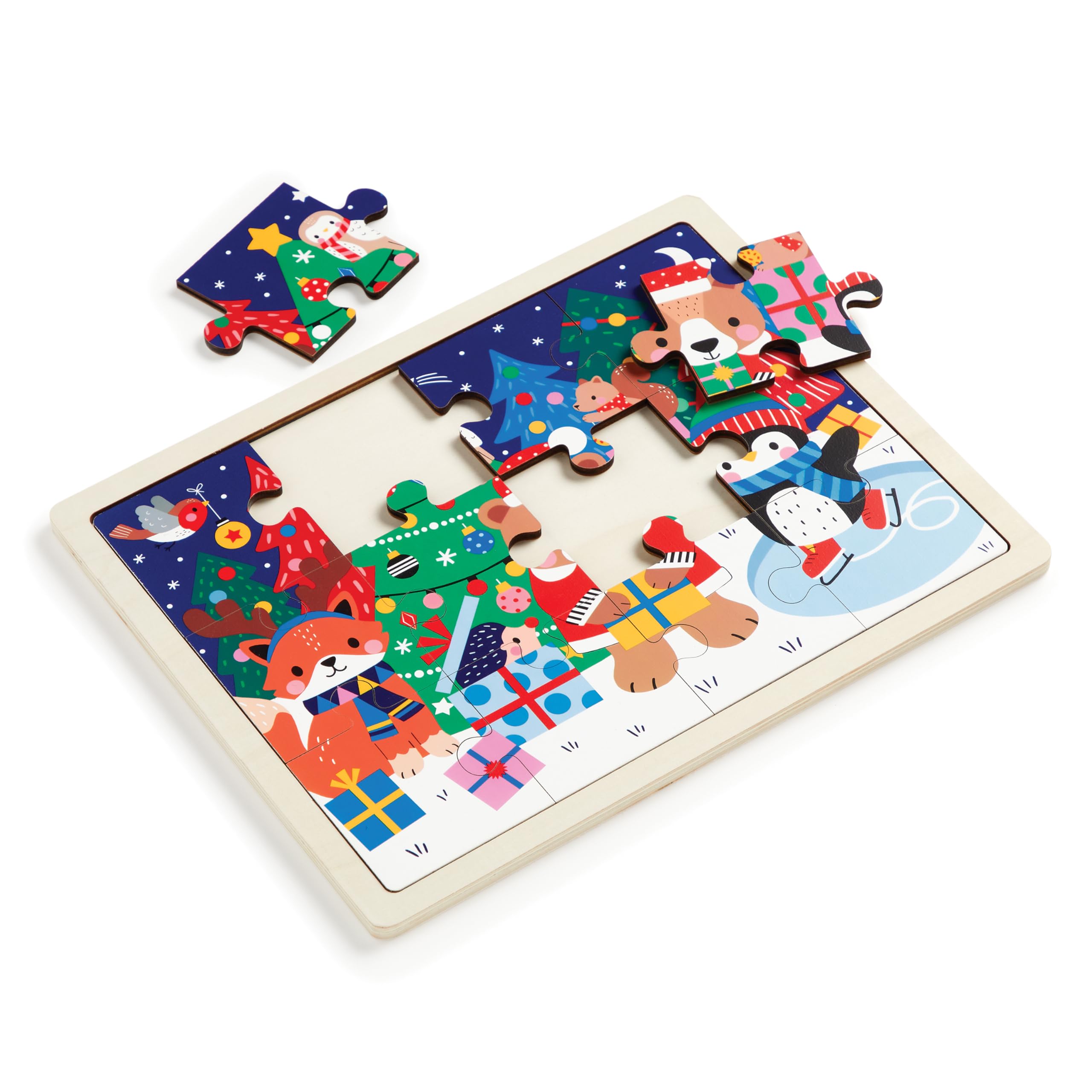 Christmas 12 Piece Wooden Tray Puzzle