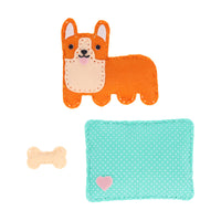 Mini Craft Kit: Pocket Pet Corgi Dog - Portable Felt Sewing Kit