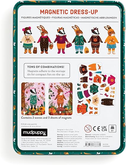 Mudpuppy Folklore Forest – Magnetic Dress Up Game with Illustrated Forest Scenes Including 2 Forest Characters and Over 40 Mix and Match Magnets Perfect For Travel