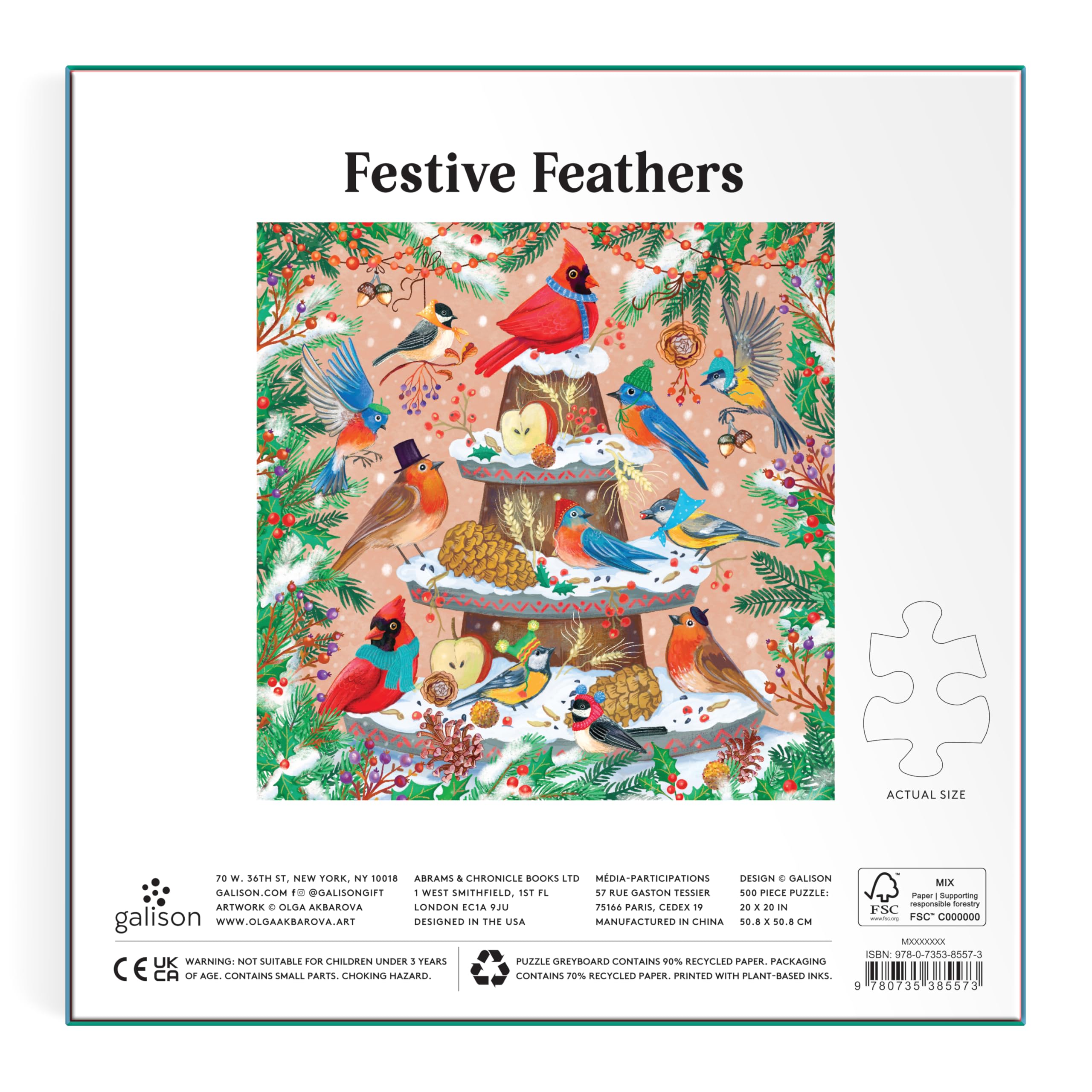 Festive Feathers 500 Piece Foil Puzzle