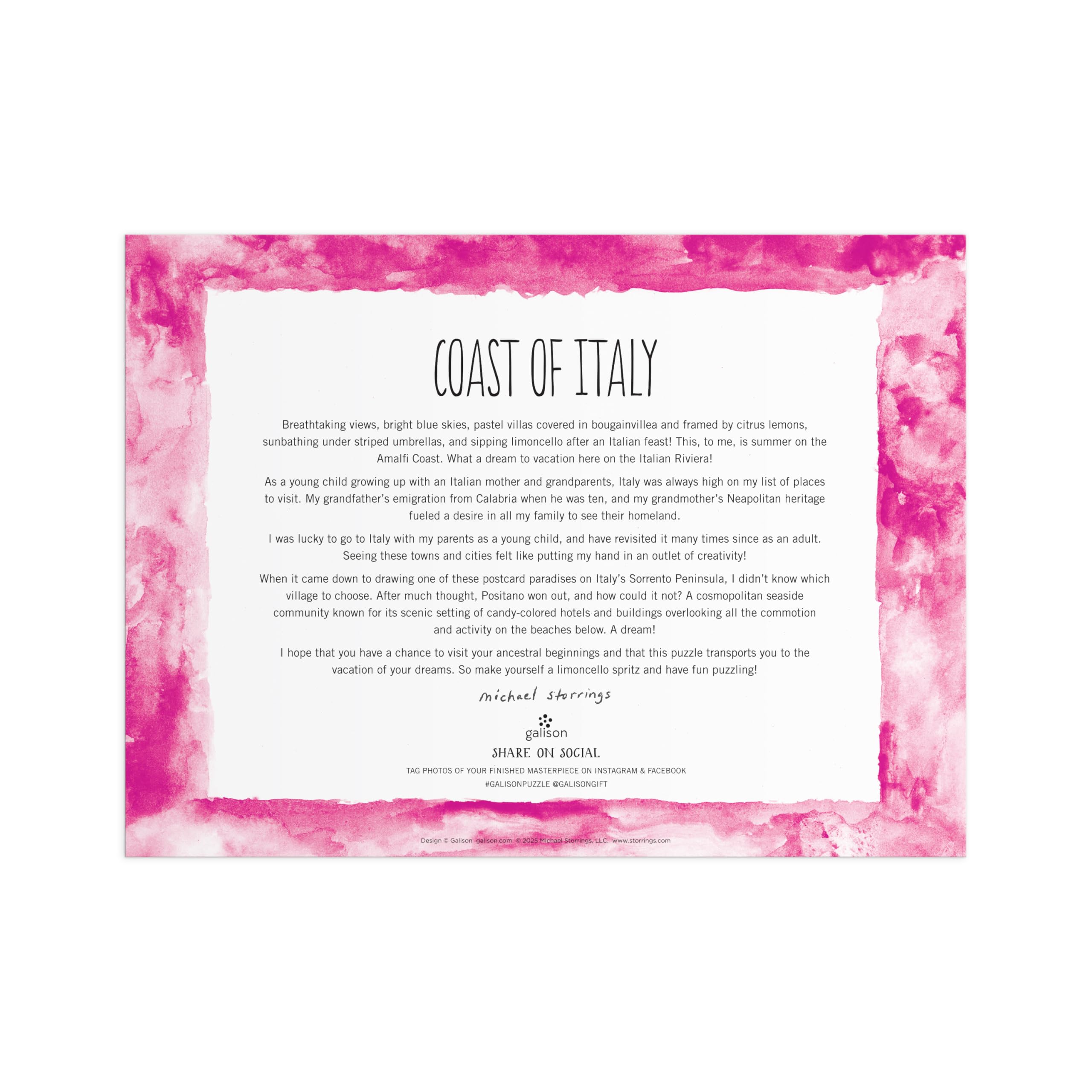 Coast Of Italy – 1000 Piece Michael Storrings Jigsaw Puzzle