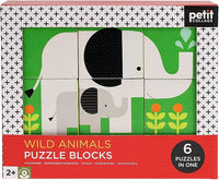 Petit Collage Wild Animals Puzzle Blocks