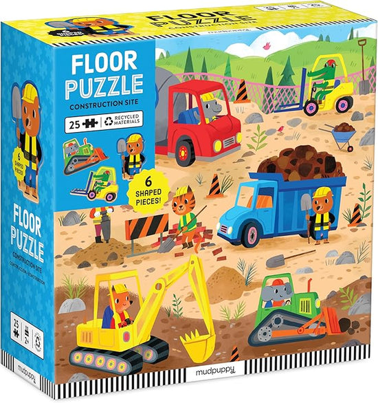 Construction Site 25 Piece Floor Puzzle with Shaped Pieces
