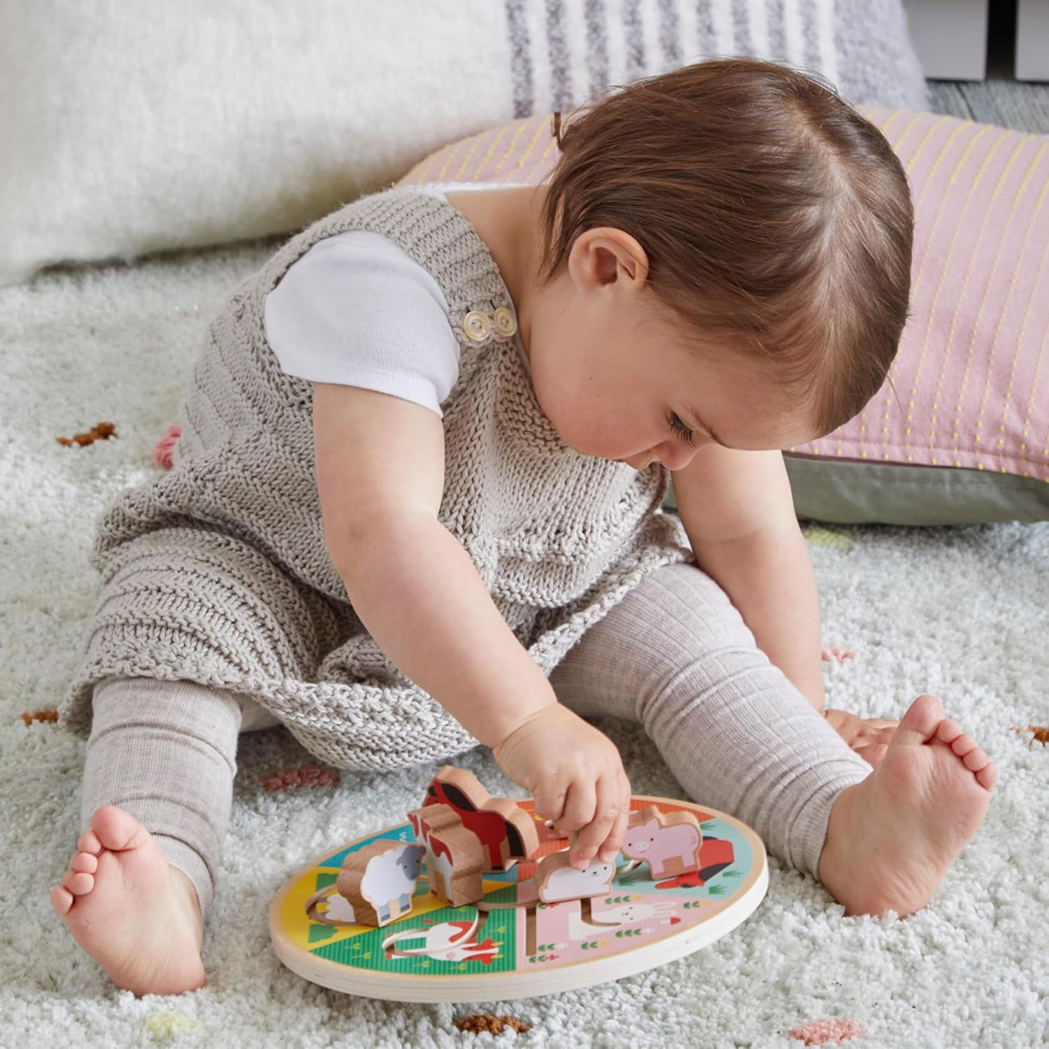Farm Animals Wooden Sliding Maze