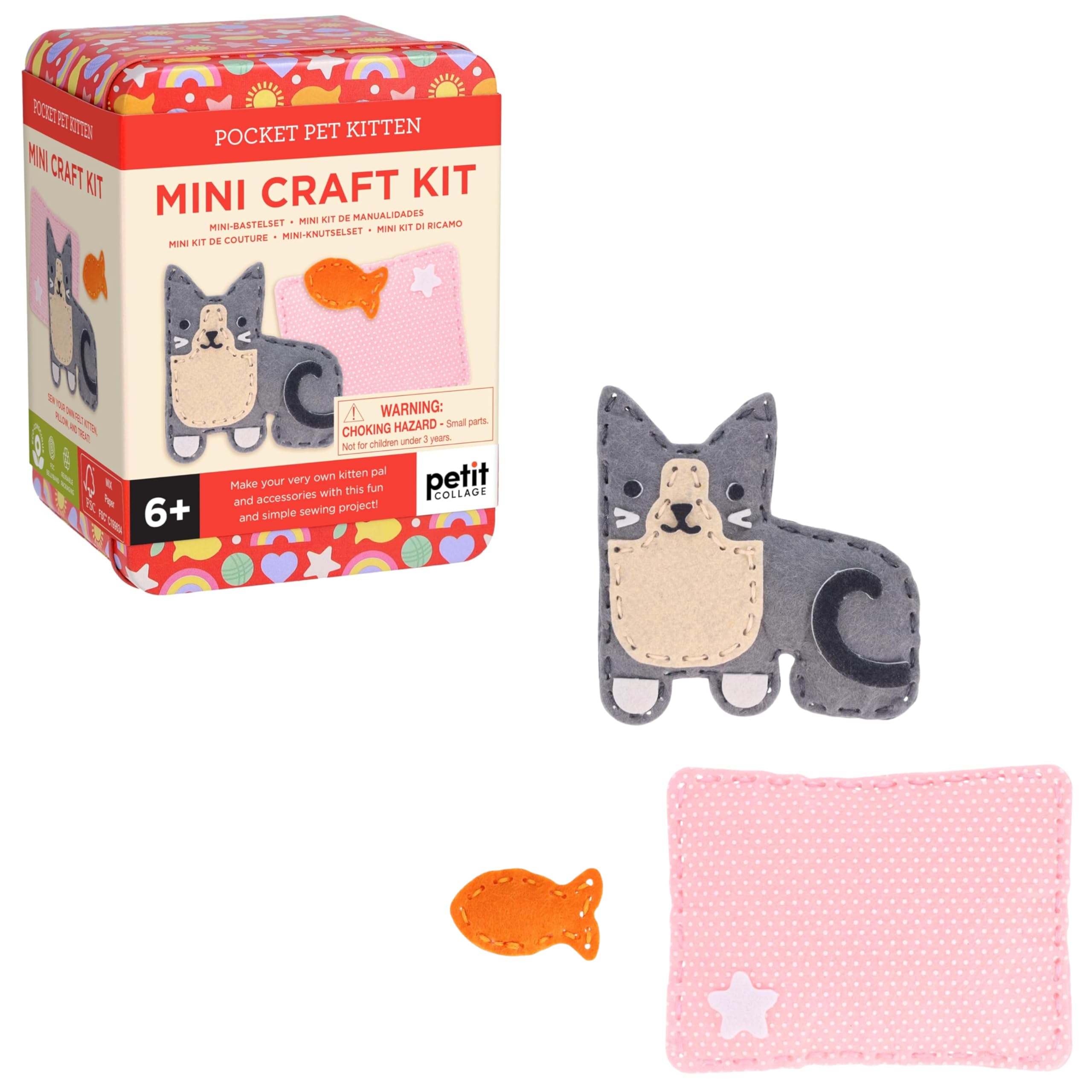 Mini Craft Kit: Pocket Pet Kitten - Portable Felt Sewing Kit