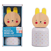 Baby Wooden Wind-Up Musical Toy Bunny