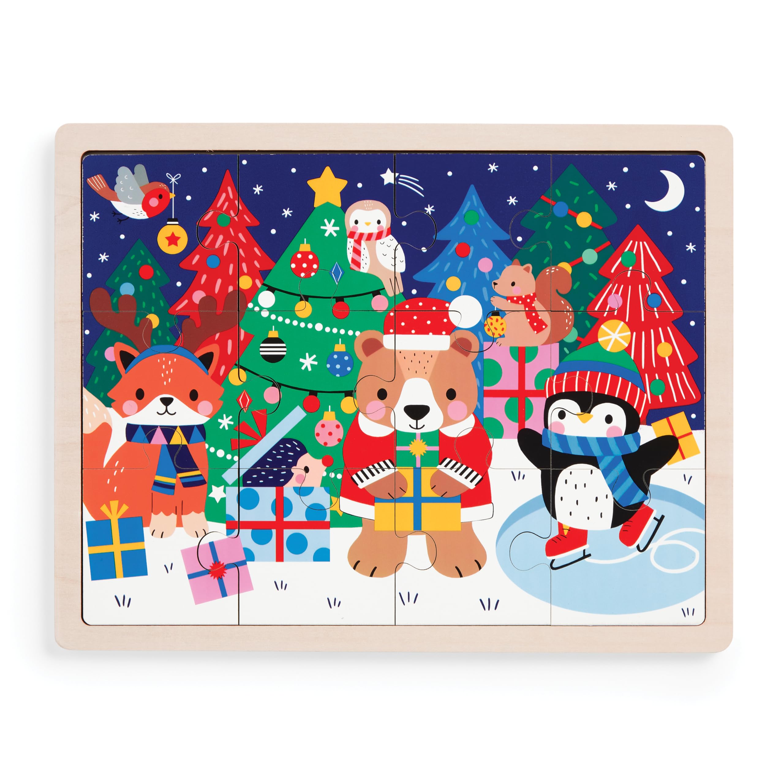 Christmas 12 Piece Wooden Tray Puzzle