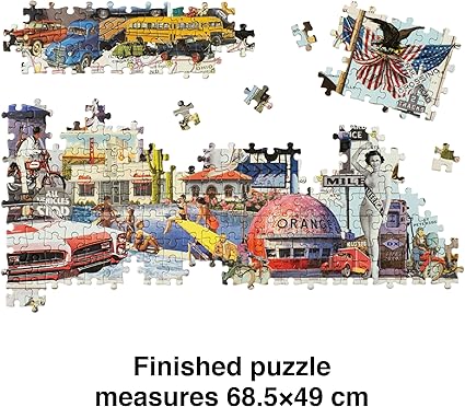 Road Trip!: A 1000-Piece Jigsaw Puzzle, Grey, Black, Green, Brown