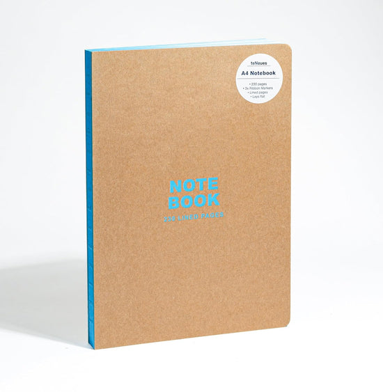 Kraft and Blue A4 Notebook: Lined Paper