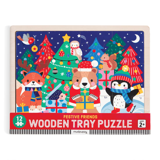 Christmas 12 Piece Wooden Tray Puzzle
