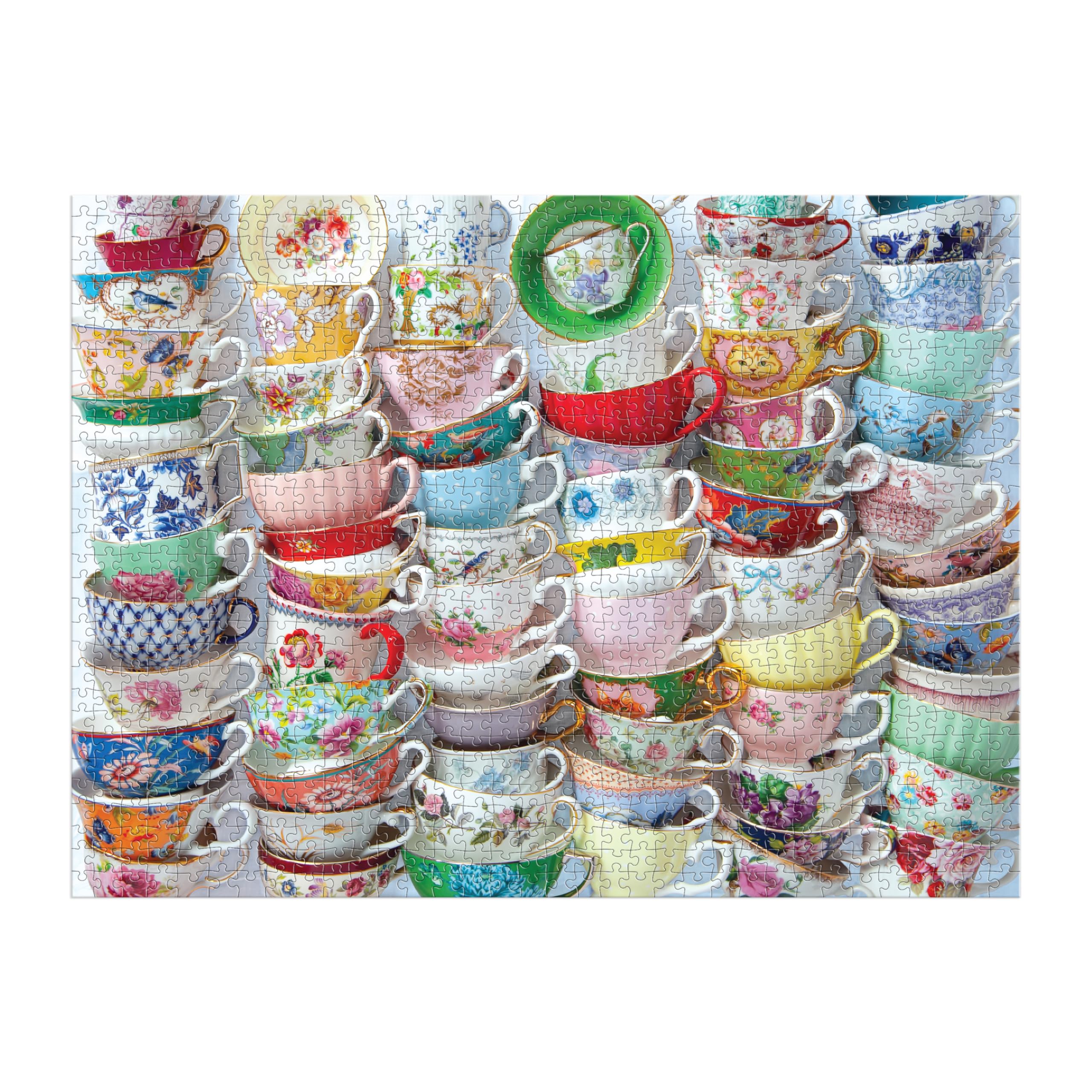 Teacups 1000 Piece Puzzle Featuring A Regency Core Mix Of Vibrant Teacups