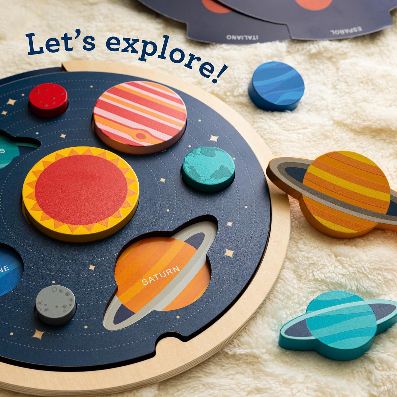 Multi-Language Solar System Wooden Tray Puzzle