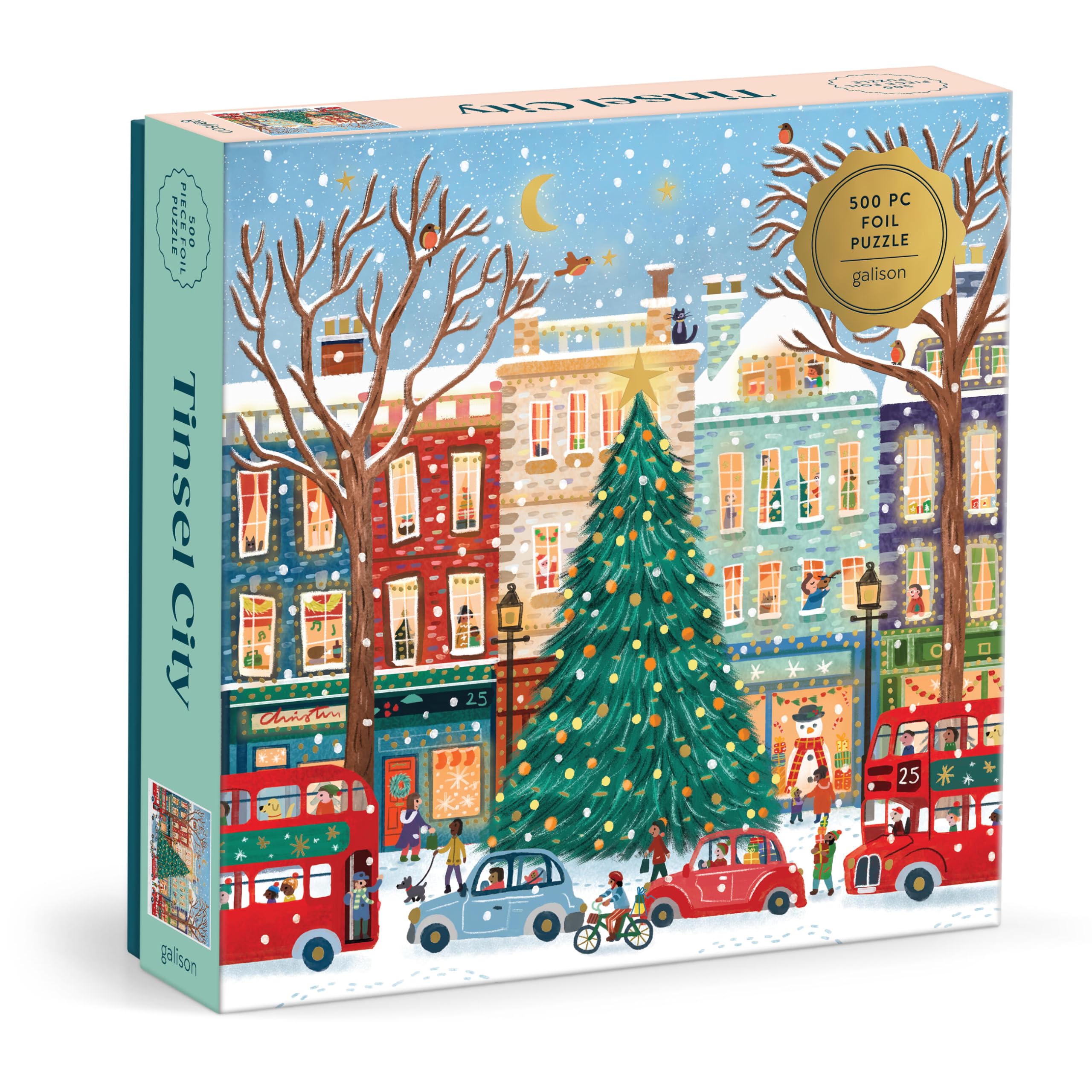 Tinsel City – 500 Piece Foil Jigsaw Puzzle