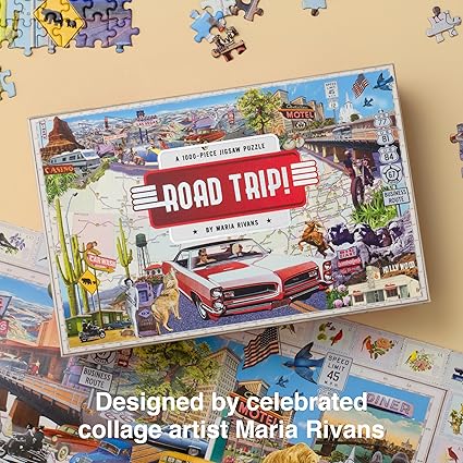 Road Trip!: A 1000-Piece Jigsaw Puzzle, Grey, Black, Green, Brown