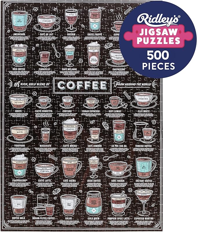 Coffee Lover's Jigsaw Puzzle pour Amateur de café 500 pièces Multicolore