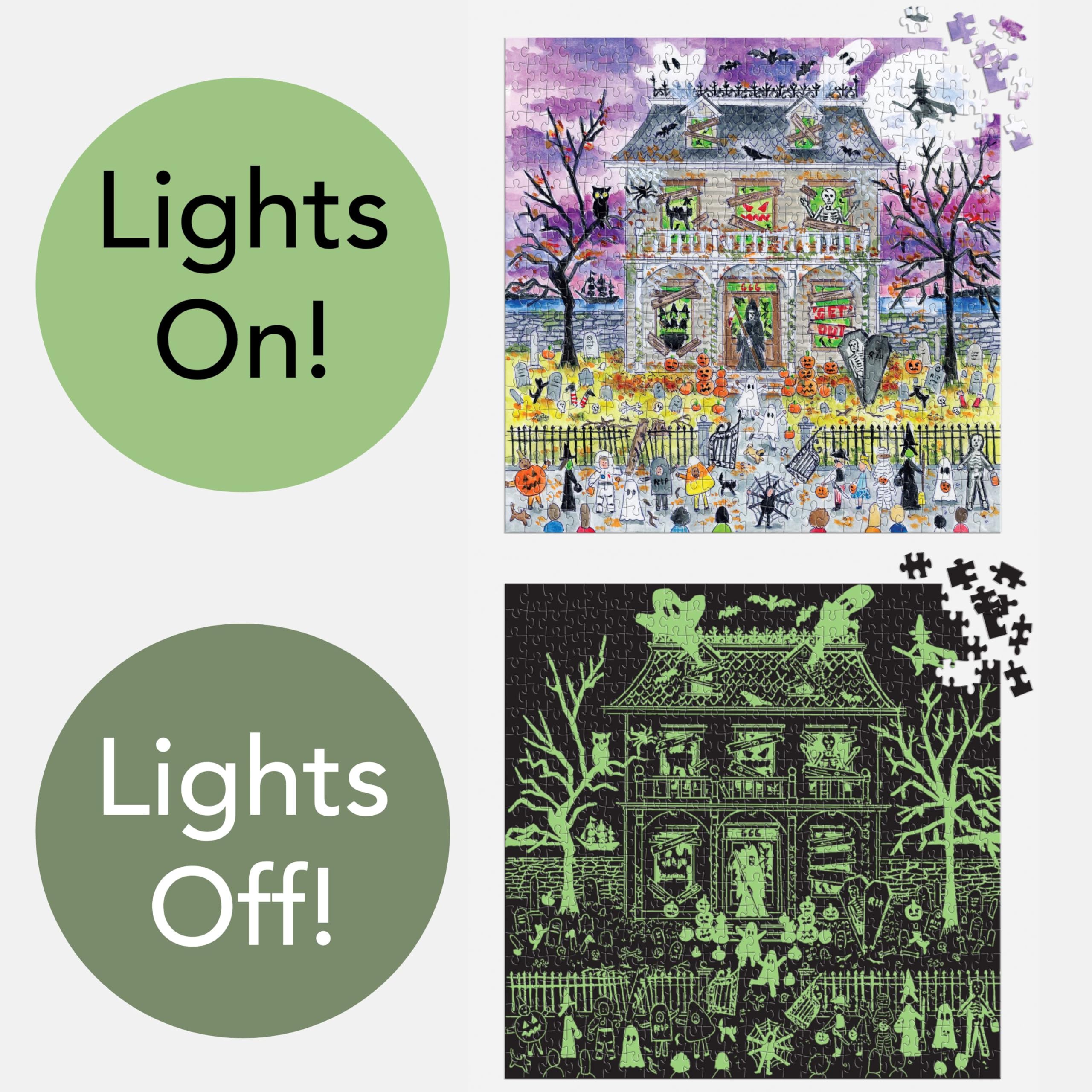 Haunted House 500 Piece Glow in the Dark Puzzle