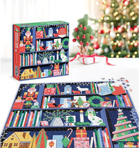 Deck The Shelves – 1000 Piece Puzzle Fun and Challenging Activity with Bright and Bold Artwork of A Christmas Holiday Shelf for Adults and Families