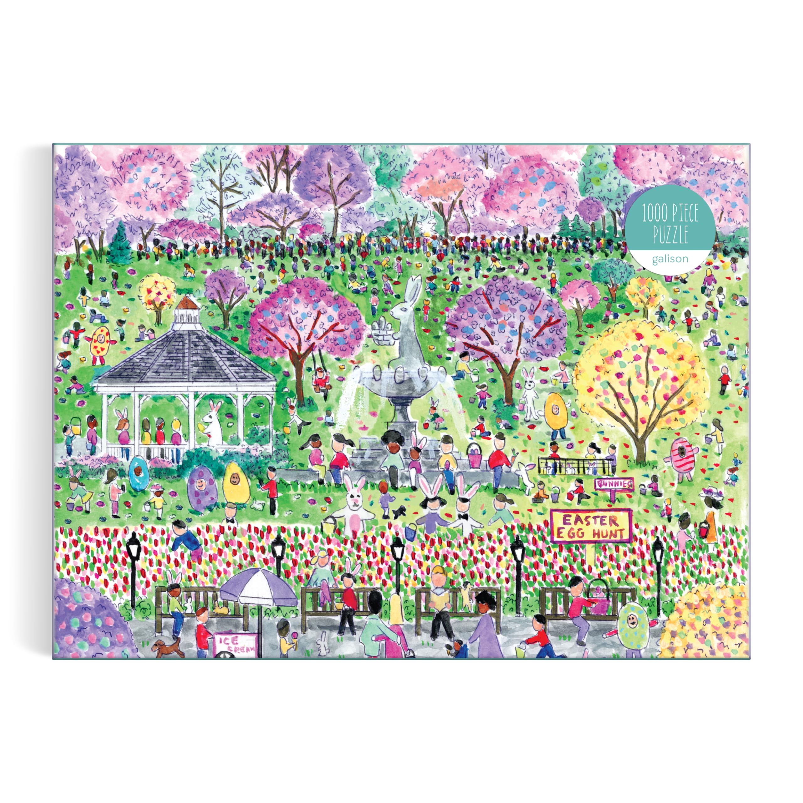 Easter Egg Hunt – 1000 Piece Michael Storrings Puzzle Featuring The Spirit Of Easter Festivities At A Whimsical Park, [Various]