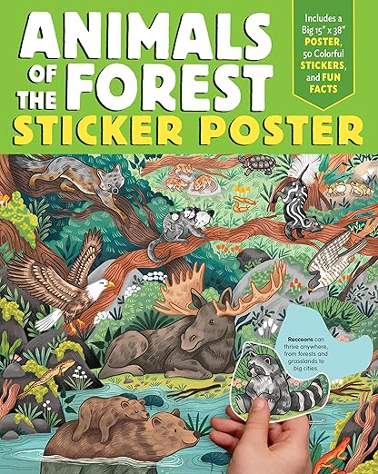 Animals of the Forest Sticker Poster: Includes a Big Poster, 50 Colorful Stickers, and Fun Facts