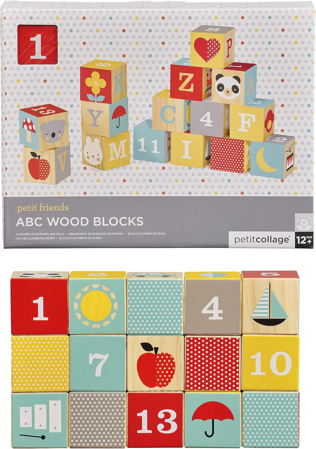 ABC Wooden Blocks, Set of 15 – Solid Wooden Blocks