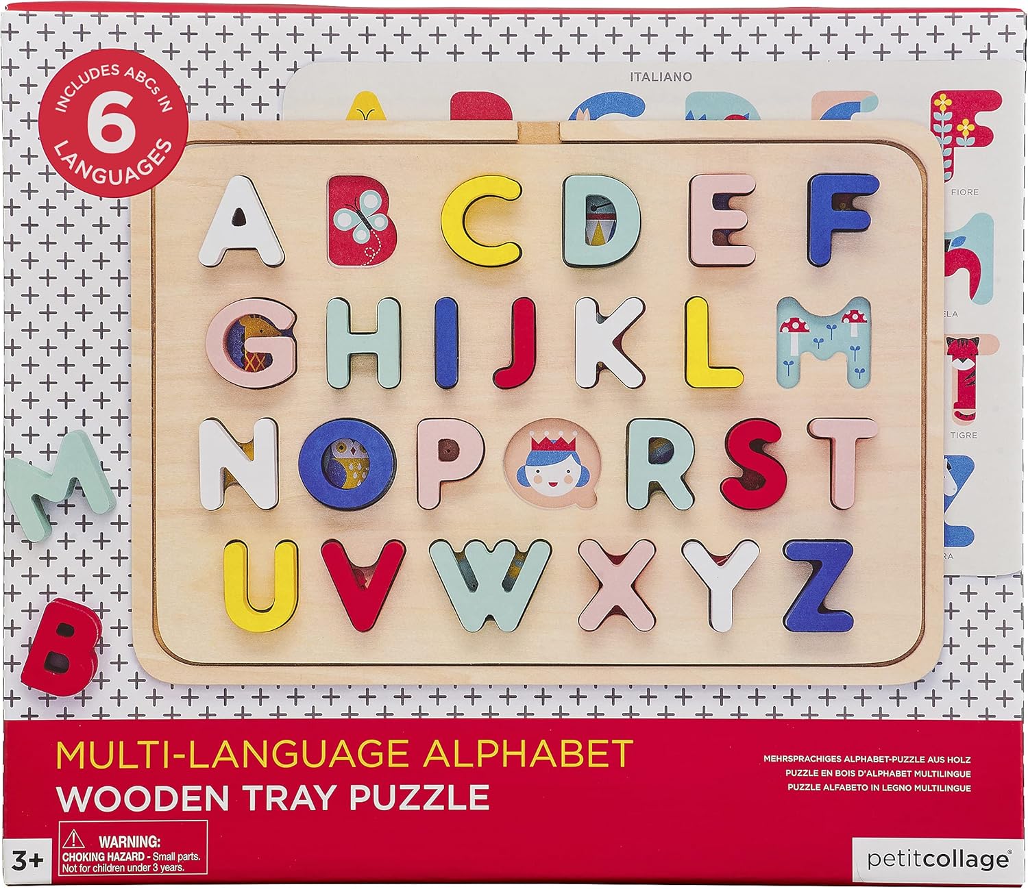 Multi-Language Alphabet Wooden Jigsaw Tray Puzzle