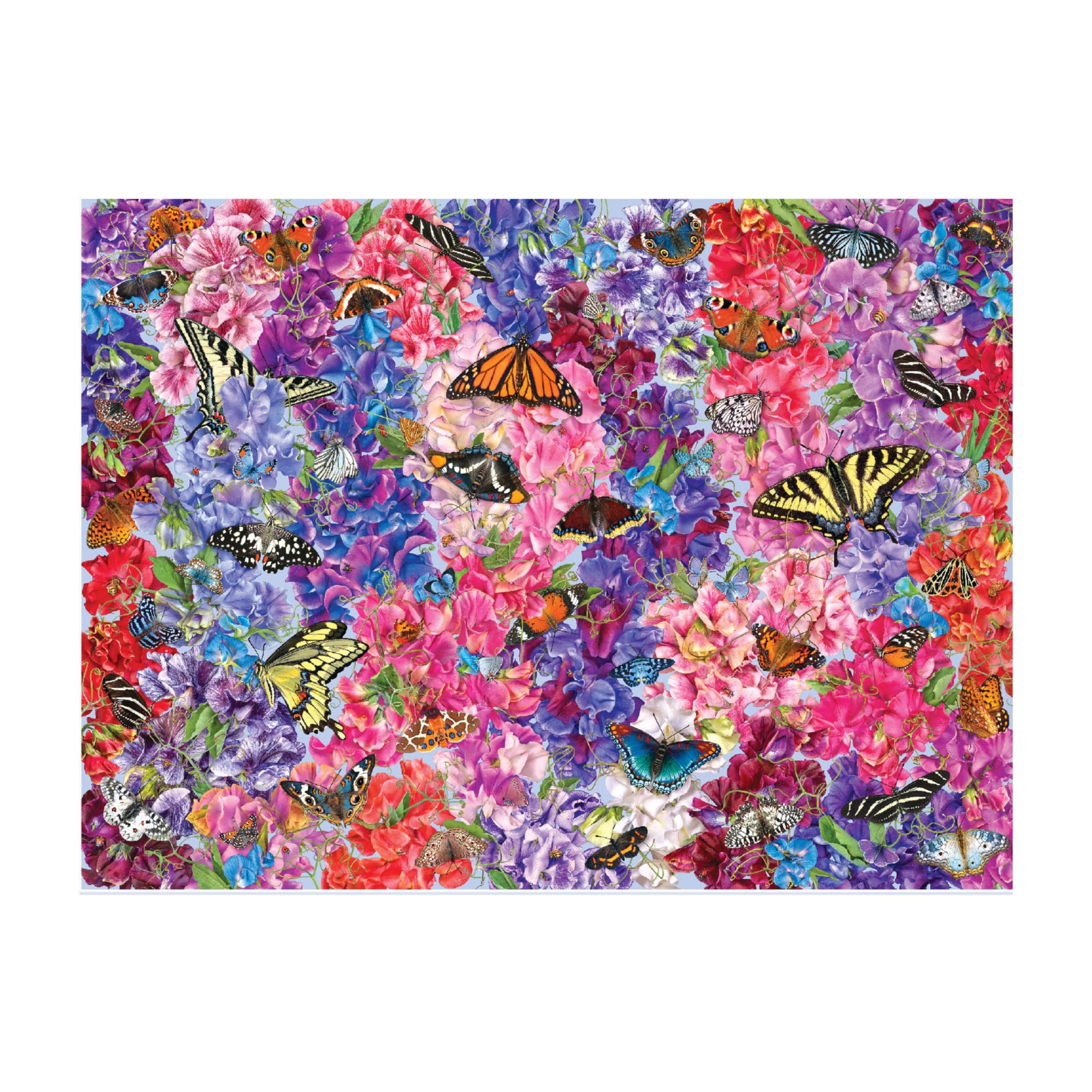 Troy Litten Butterflies In the Sweet Peas 1000 Piece Puzzle
