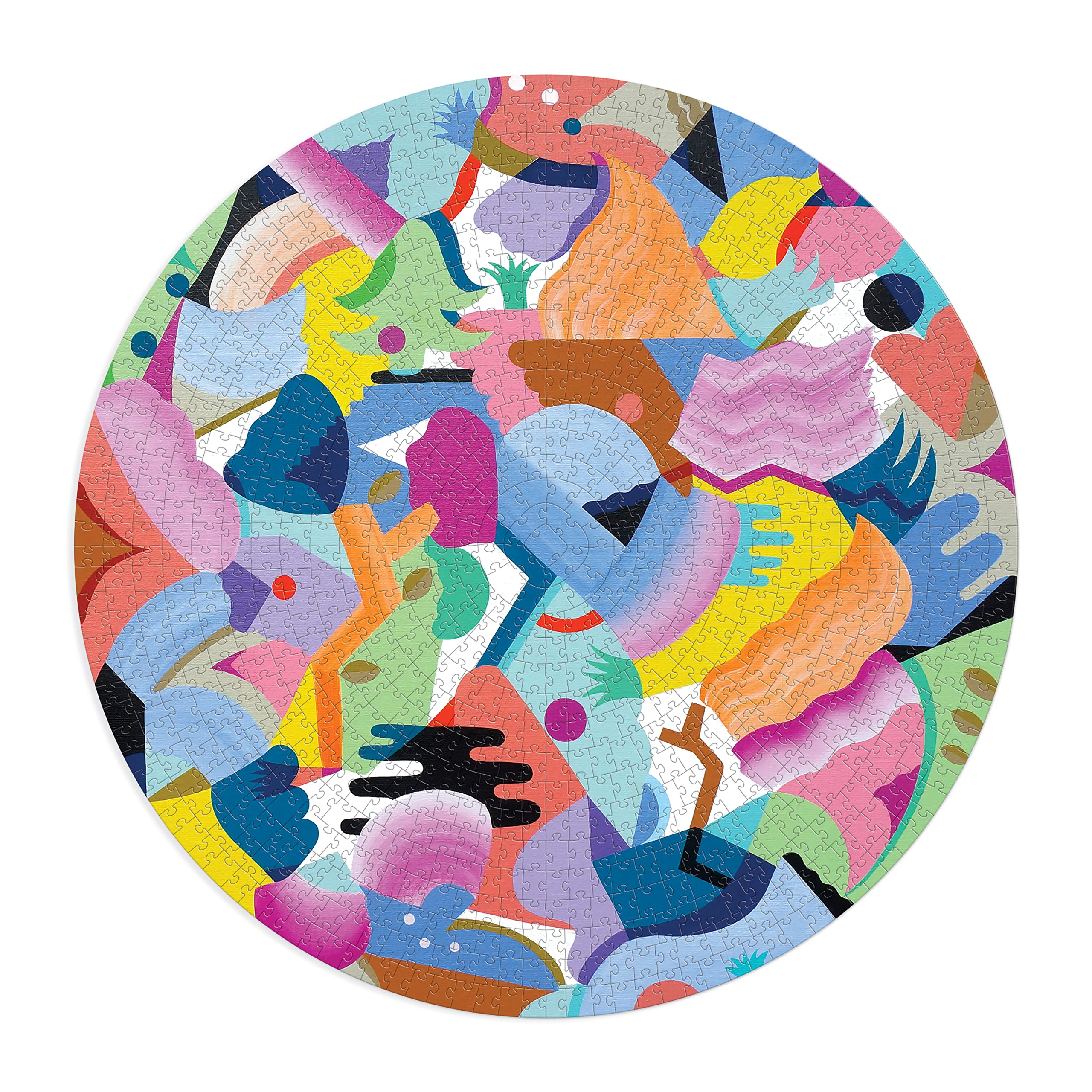 Mina Hamada Luna de Flor Round Jigsaw Puzzle, Vibrant Colors