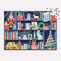 Deck The Shelves – 1000 Piece Puzzle Fun and Challenging Activity with Bright and Bold Artwork of A Christmas Holiday Shelf for Adults and Families