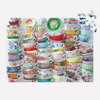 Teacups 1000 Piece Puzzle Featuring A Regency Core Mix Of Vibrant Teacups