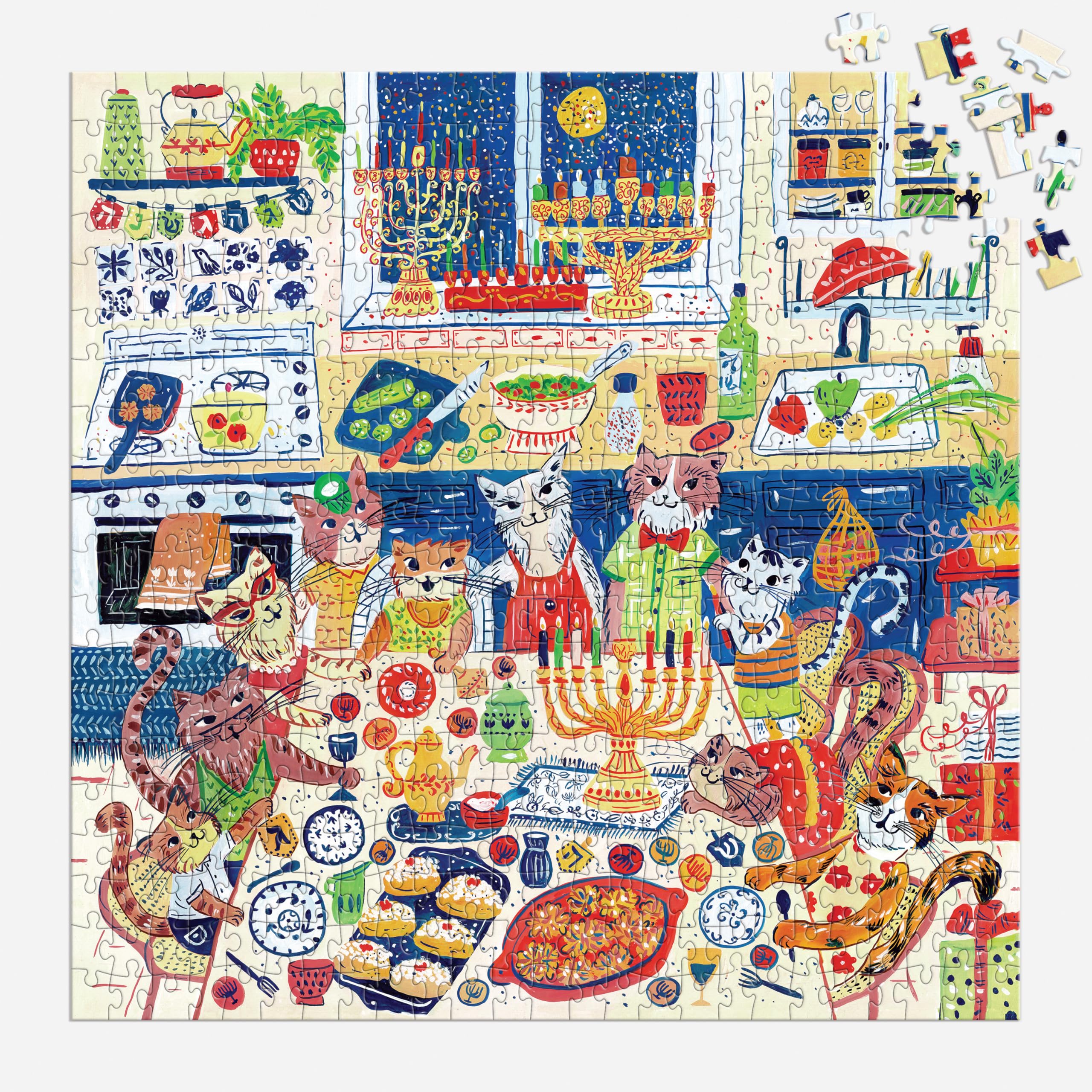 Happy Hanukcats 500 Piece Puzzle