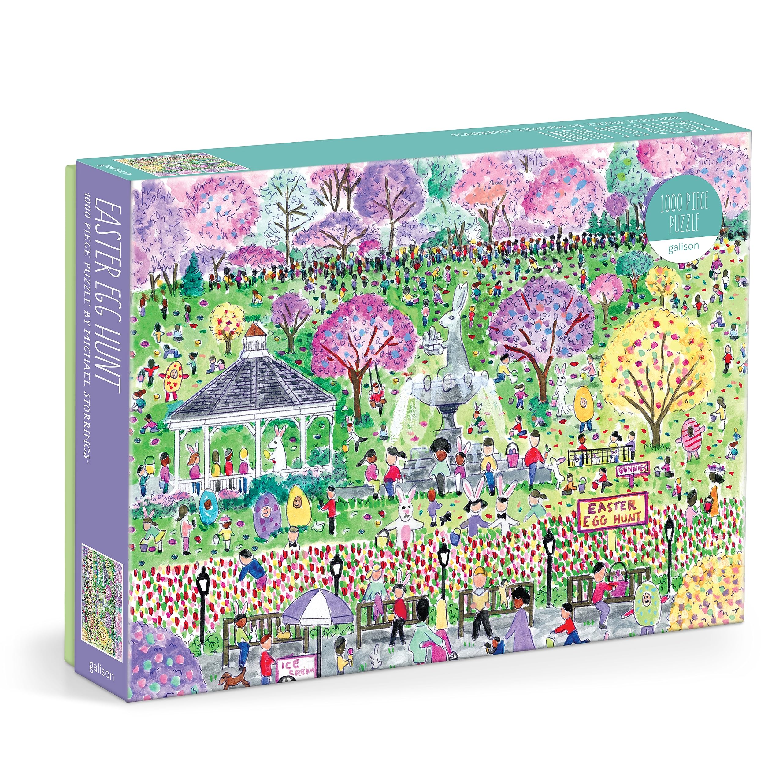 Easter Egg Hunt – 1000 Piece Michael Storrings Puzzle Featuring The Spirit Of Easter Festivities At A Whimsical Park, [Various]