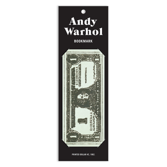 Andy Warhol Dollar Bill Shaped Bookmark