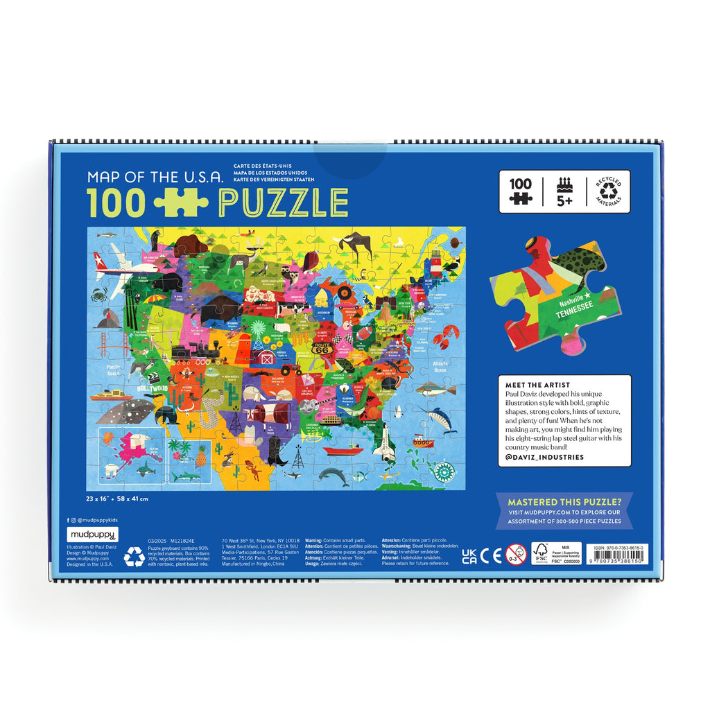 Map of the U.S.A. 100 Piece Puzzle