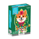 Christmas Corgi 48 Piece Scratch and Sniff Shaped Mini Puzzle
