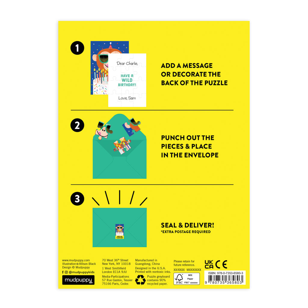 Monkey Cake Greeting Card Puzzle