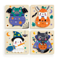 Halloween Set of 4 Wood Puzzles