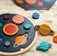 Multi-Language Solar System Wooden Tray Puzzle