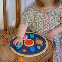 Multi-Language Solar System Wooden Tray Puzzle