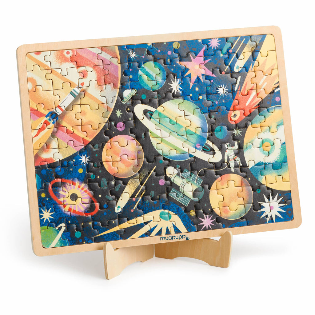 Space Mission 100 Piece Wood Puzzle + Display