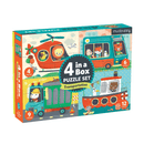 Transportation 4-In-a-Box Progressive Puzzle